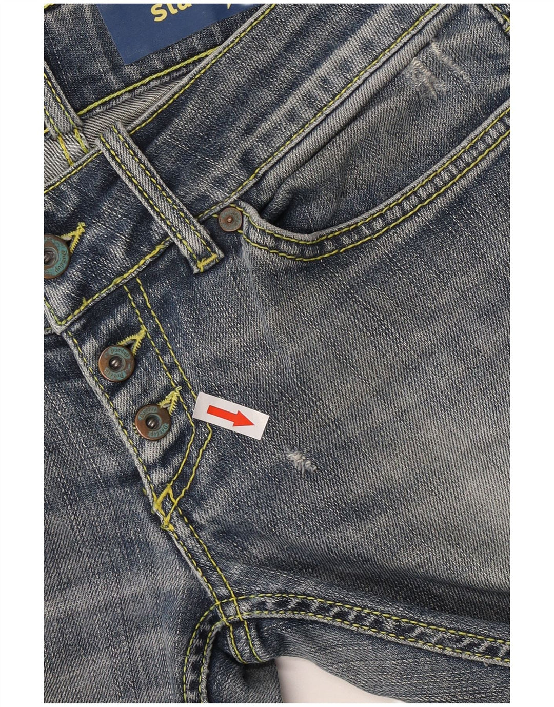 Dondup Damen Straight Jeans W29 L28 Blaue Baumwolle
