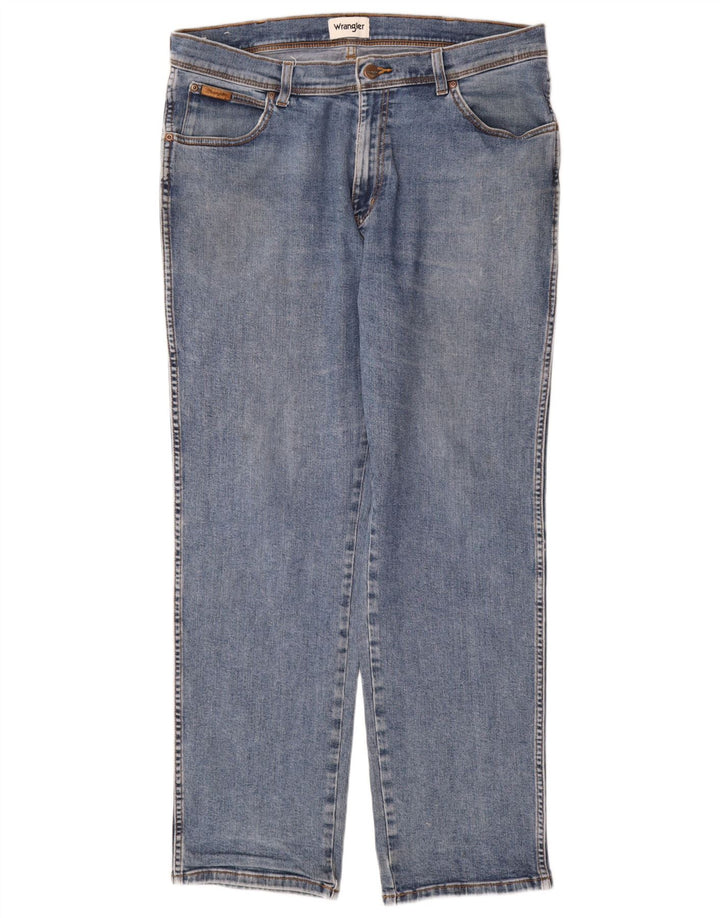 Wrangler Herren Texas Straight Jeans W38 L32 Blaue Baumwolle