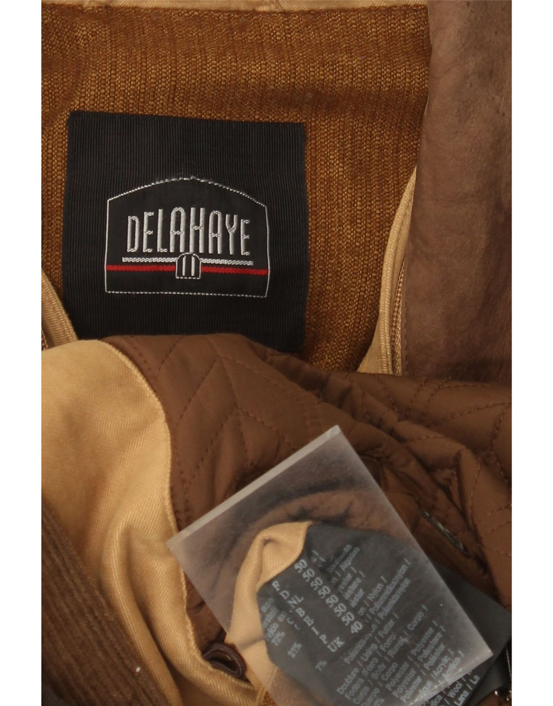 Delahaye Herren-Utility-Jacke UK 40 Large Beige Baumwolle