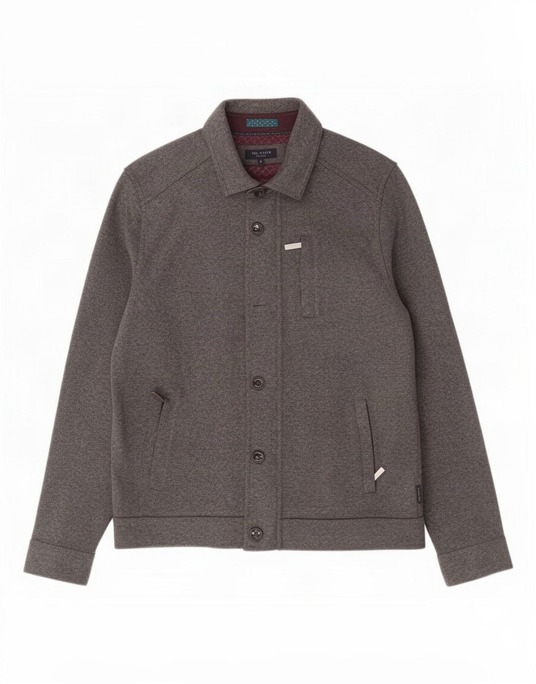 Ted Baker Herren Bomberjacke Größe 4 Large Grau Polyester