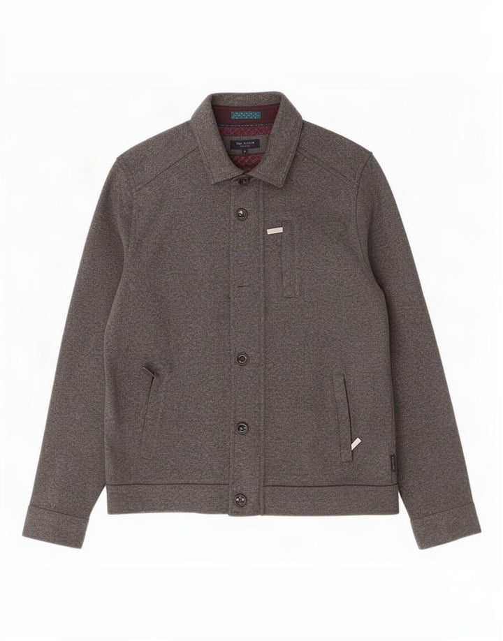 Ted Baker Herren Bomberjacke Größe 4 Large Grau Polyester