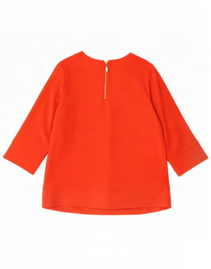 Marks & Spencer Damen-Top, 3/4-Ärmel, UK-Größe 12, Mittelorange, Polyester