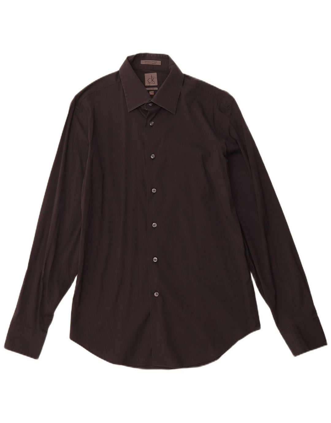 CALVIN KLEIN Herren Slim Fit Hemd Größe 39 15 1/2 Mittelschwarze Baumwolle