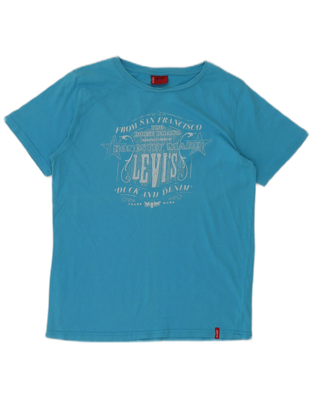 LEVI'S Jungen-T-Shirt mit Grafik, 11–12 Jahre, blaue Baumwolle
