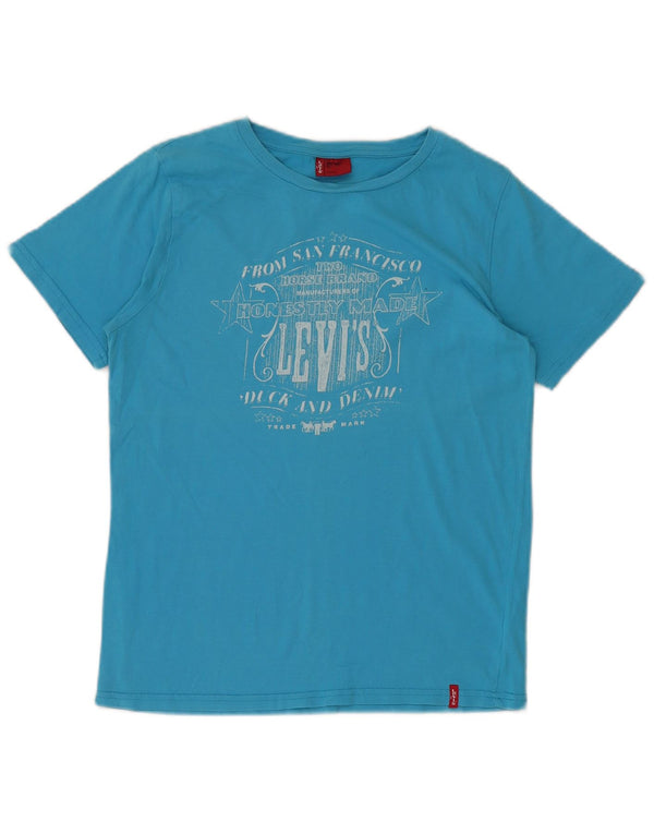 LEVI'S Boys Graphic T-Shirt Top 11-12 Years Blue Cotton