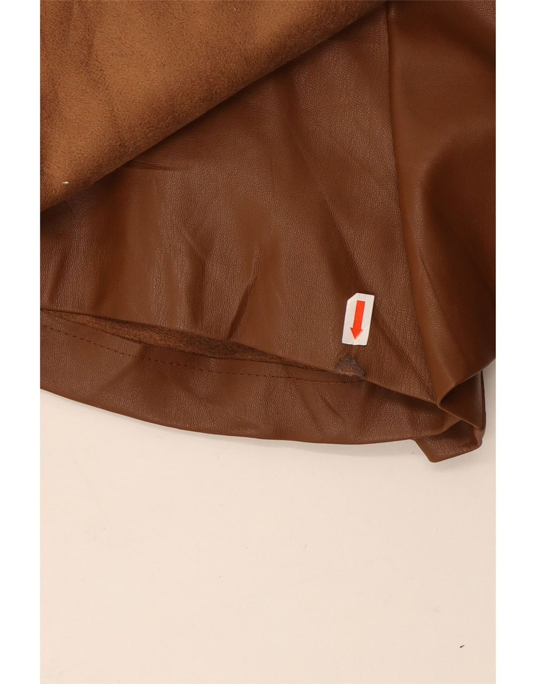 ZARA Damen-Shorts aus Kunstleder, XS, W25, braun, Polyester