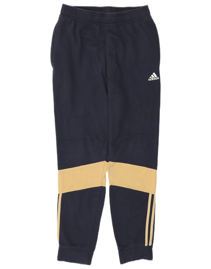 ADIDAS Herren-Trainingshose, Jogginghose, klein, marineblau, Colourblock-Baumwolle