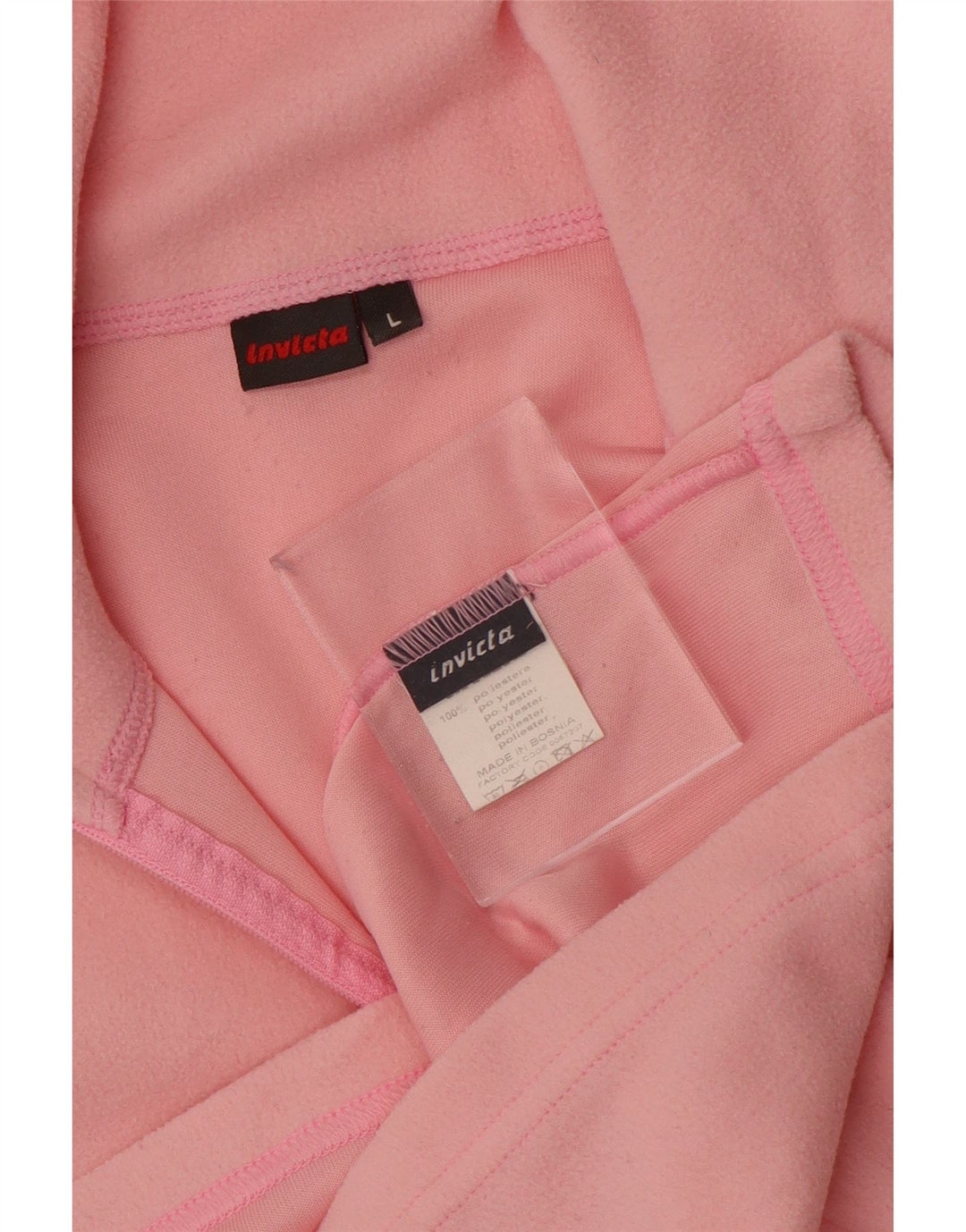 INVICTA Damen-Fleecepullover mit Reißverschluss am Hals, UK 16, Größe L, rosa, Polyester