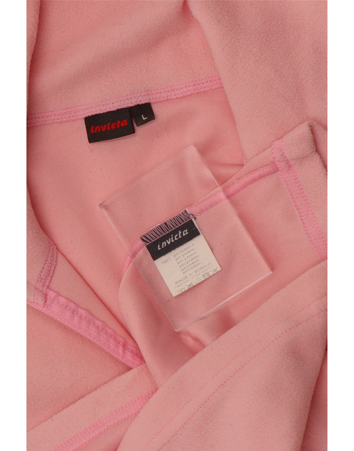 INVICTA Damen-Fleecepullover mit Reißverschluss am Hals, UK 16, Größe L, rosa, Polyester