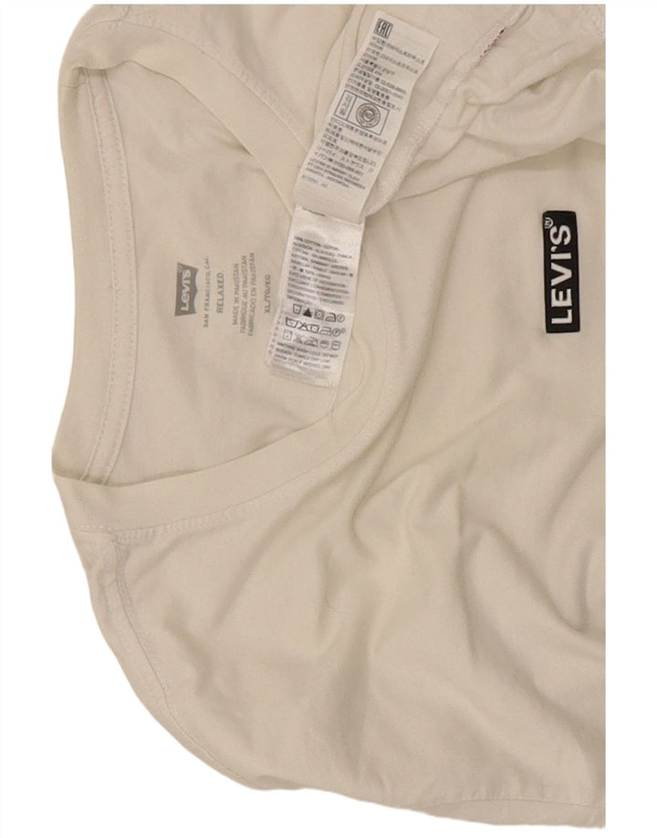 Levi's Herren Relaxed Graphic T-Shirt Top XL aus weißer Baumwolle