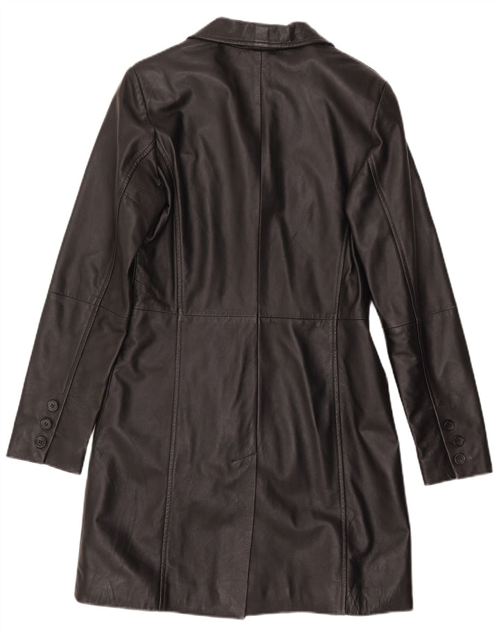 Gipsy Damen Ledermantel UK 12 Mittelschwarzes Leder