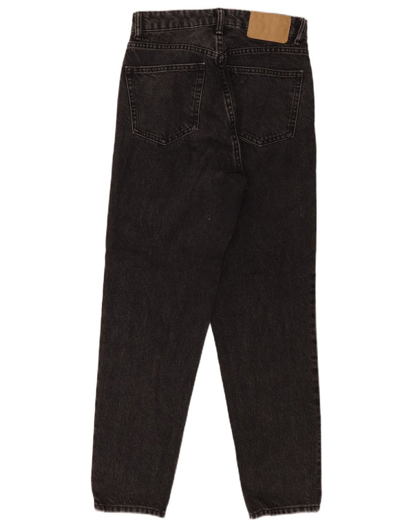 Zara Damen High Rise Tapered Jeans EU 34 2XS W24 L27 Schwarze Baumwolle