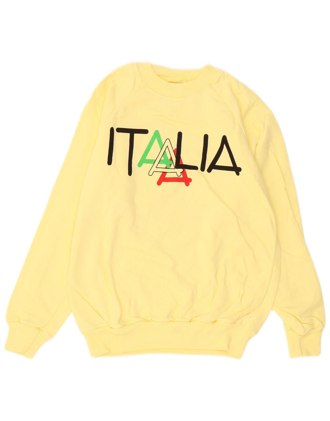 Assisi Herren Italia Graphic Sweatshirt Pullover mittelgelbe Baumwolle
