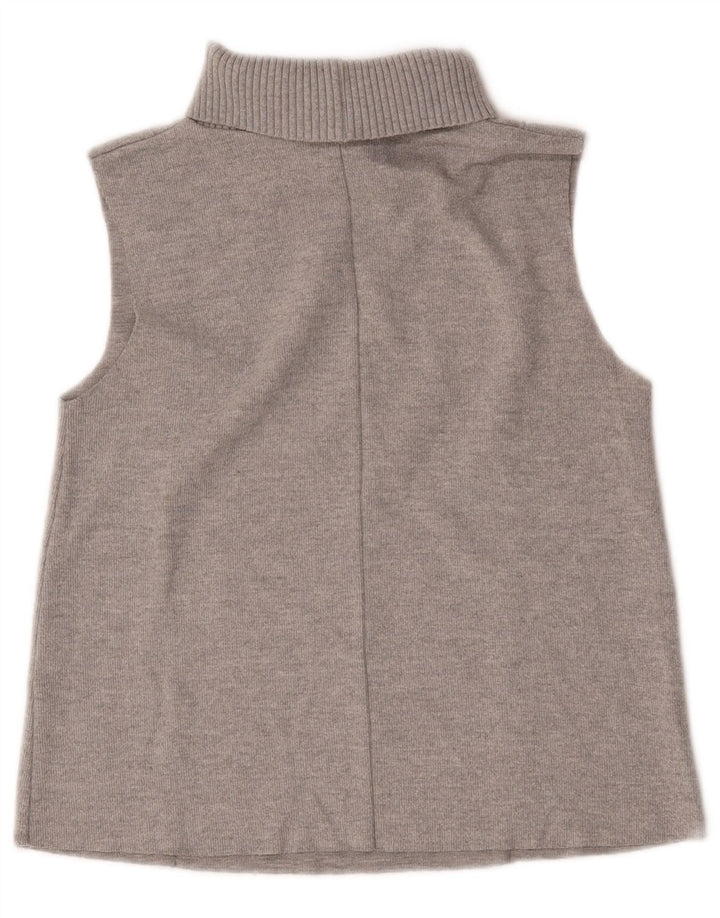 Zara Damen Rollkragen-Tanktop UK 10 Small Grau Polyester