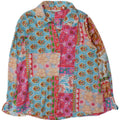 Zara Damen Langarm-Blusenoberteil UK 14 Medium Mehrfarbig Patchwork