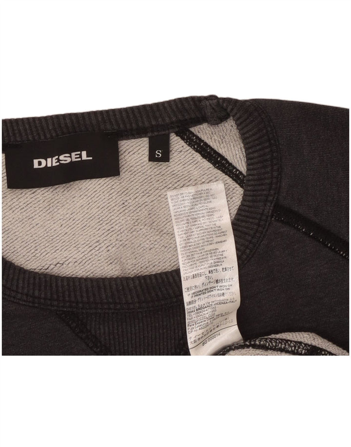 DIESEL Herren-Sweatshirt mit Grafik, Größe S, graue Baumwolle
