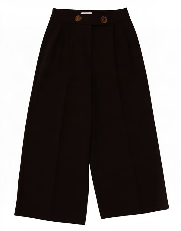Topshop Damen-Caprihose mit hoher Taille und weitem Bein, UK 6, XS, W26, L22, Schwarz
