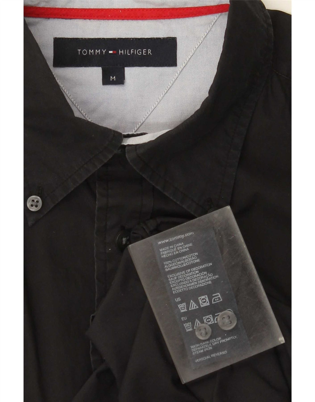 Tommy Hilfiger Herrenhemd Mittelschwarze Baumwolle