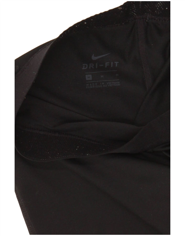 Nike Damen Dri Fit Graphic Leggings UK 14 Medium Schwarz