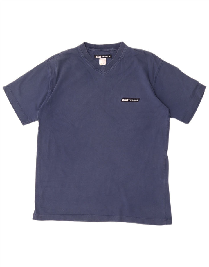 Reebok Herren T-Shirt Top Small Marineblau Baumwolle