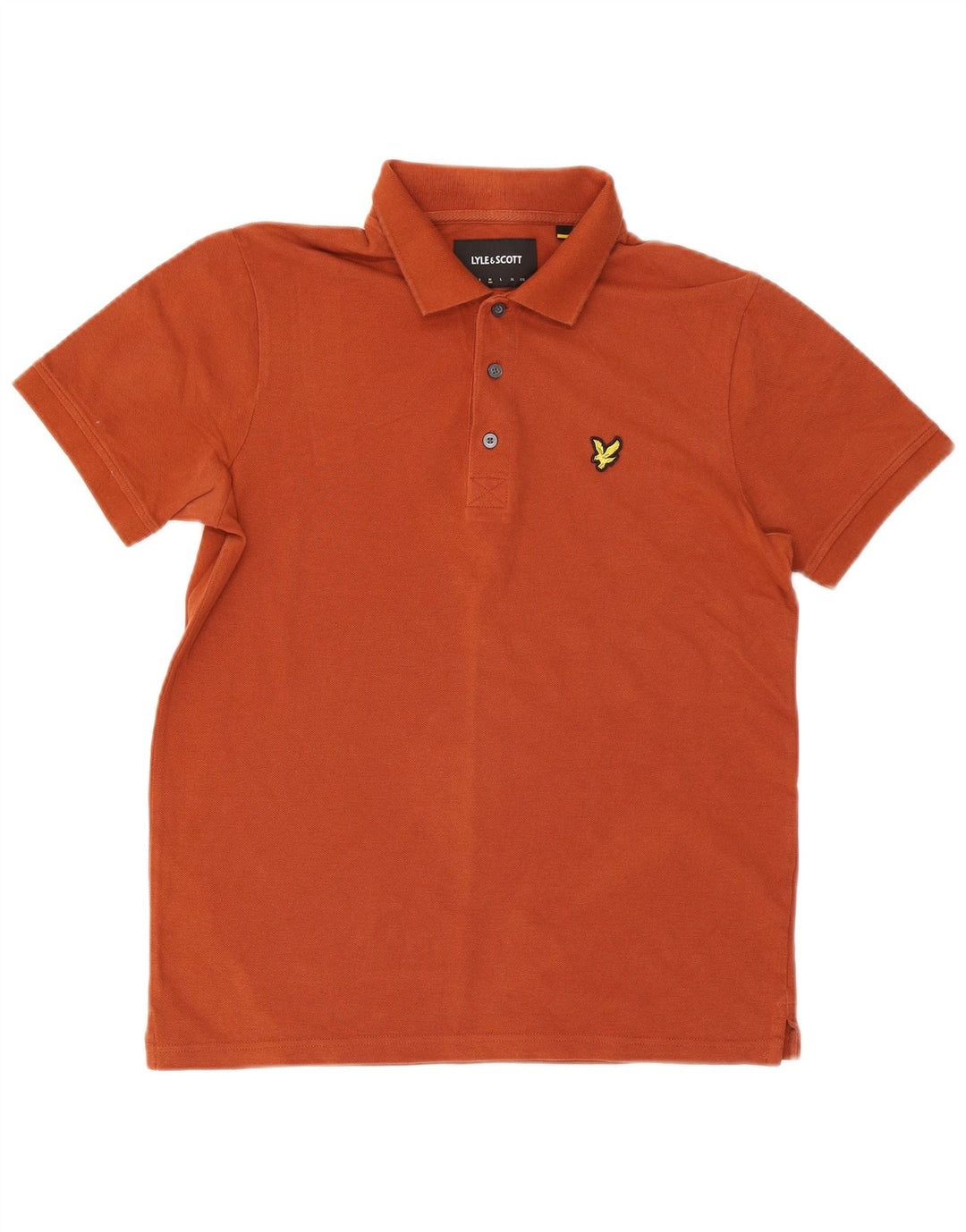 Lyle & Scott Herren-Poloshirt aus mitteloranger Baumwolle
