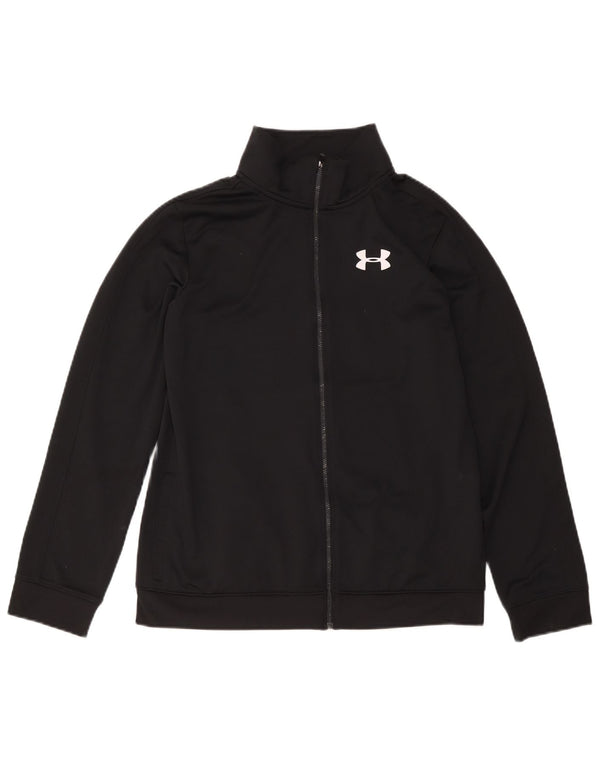 Under Armour Jungen-Trainingsanzug-Top-Jacke, 14–15 Jahre, XL, schwarzes Polyester