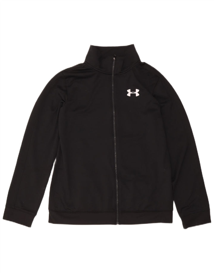 Under Armour Jungen-Trainingsanzug-Top-Jacke, 14–15 Jahre, XL, schwarzes Polyester