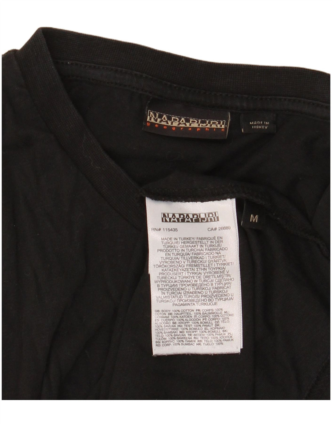 Napapijri Herren-T-Shirt mit Grafik, Mittelschwarz, Baumwolle