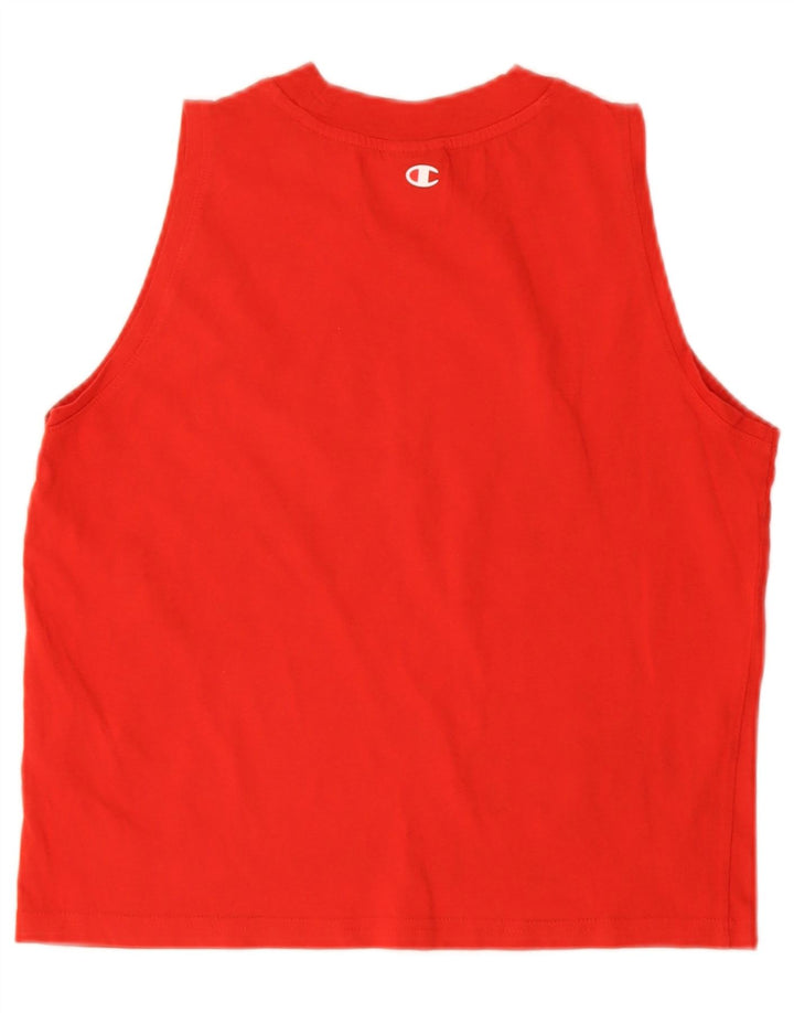 Champion Womens Graphic Vest Top UK 10 Small Rote Baumwolle