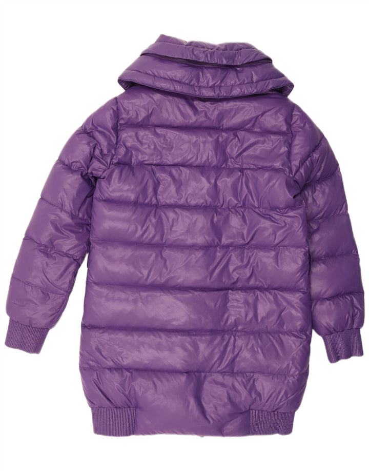 Benetton Wattierter Damenmantel mit Kapuze IT 46 Large Lila Polyester