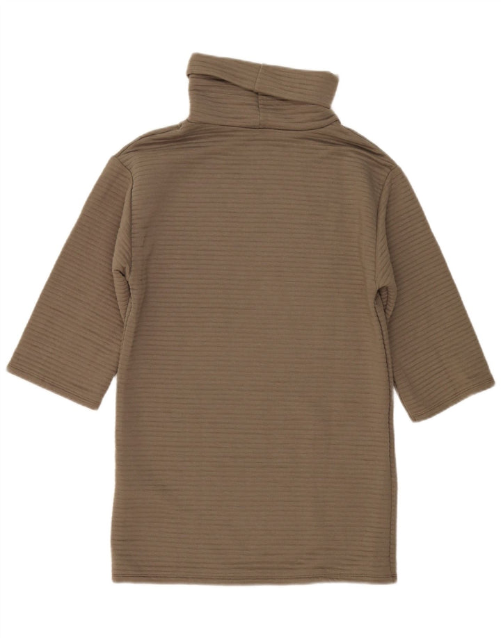 Zara Damen-Etuikleid mit 3/4-Ärmeln, übergroß, Größe S, Khaki, Polyester