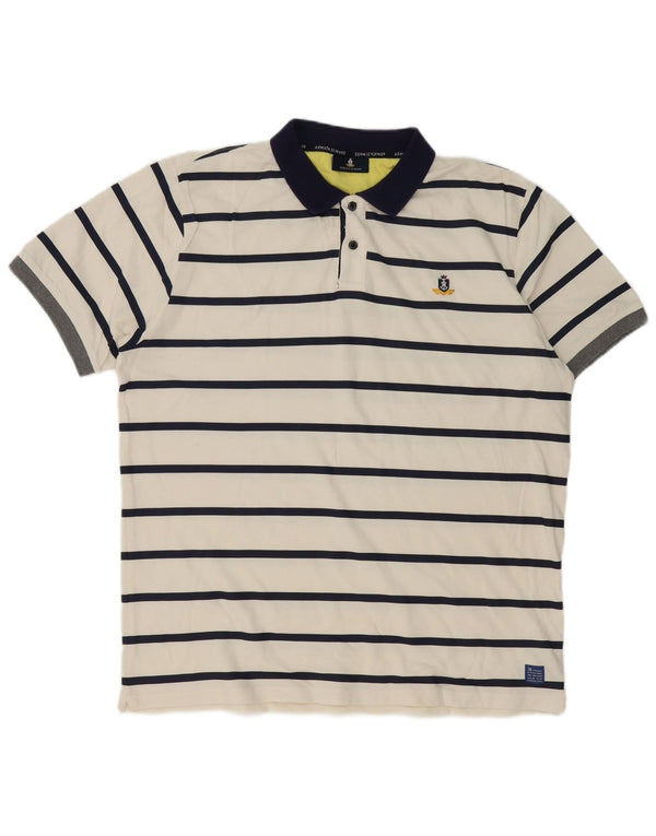 Armata Di Mare Herren Rugby-Poloshirt 3XL weiß gestreift aus Baumwolle