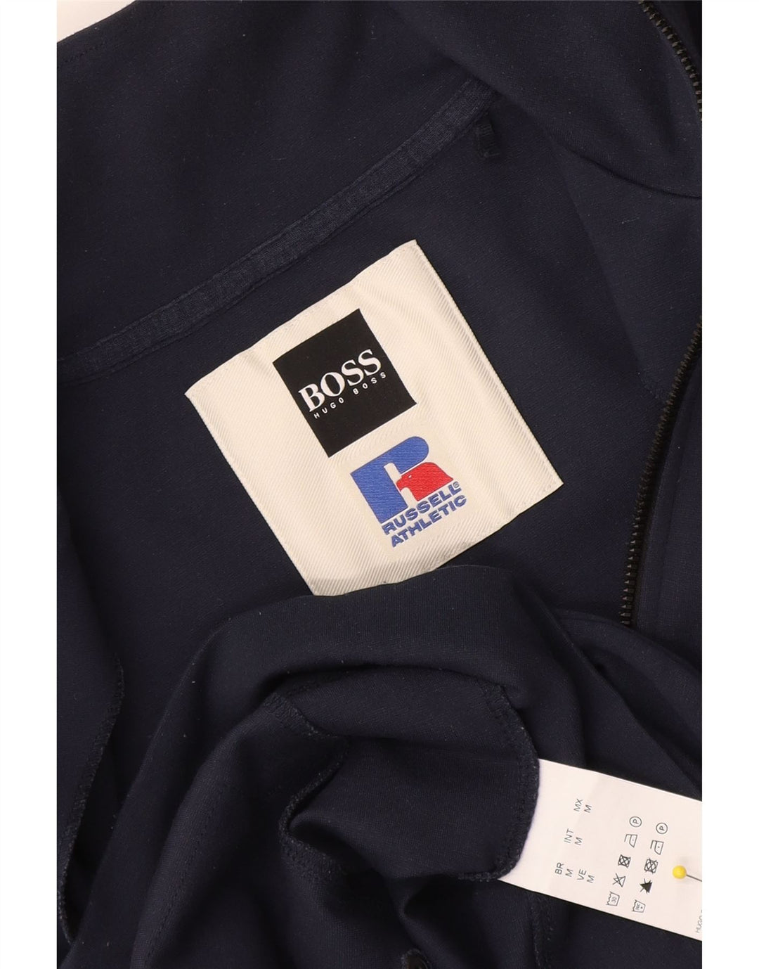 Hugo Boss Herren-Trainingsanzug-Top-Jacke aus mittelblauer Viskose in Marineblau