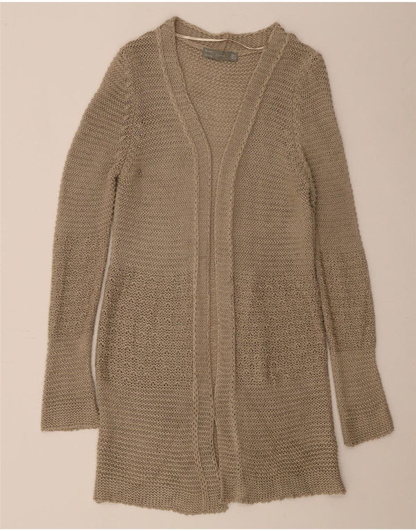 Zara Damen-Strickjacke, übergroß, lang geschnitten, offen, Gr. 14, Mittelbeige