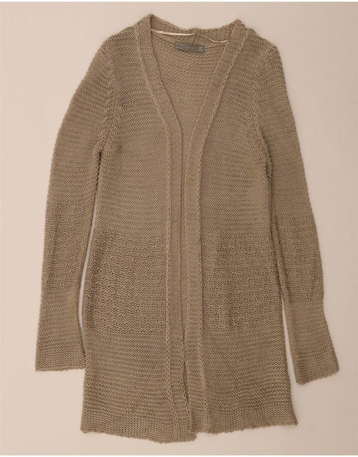 Zara Damen-Strickjacke, übergroß, lang geschnitten, offen, Gr. 14, Mittelbeige