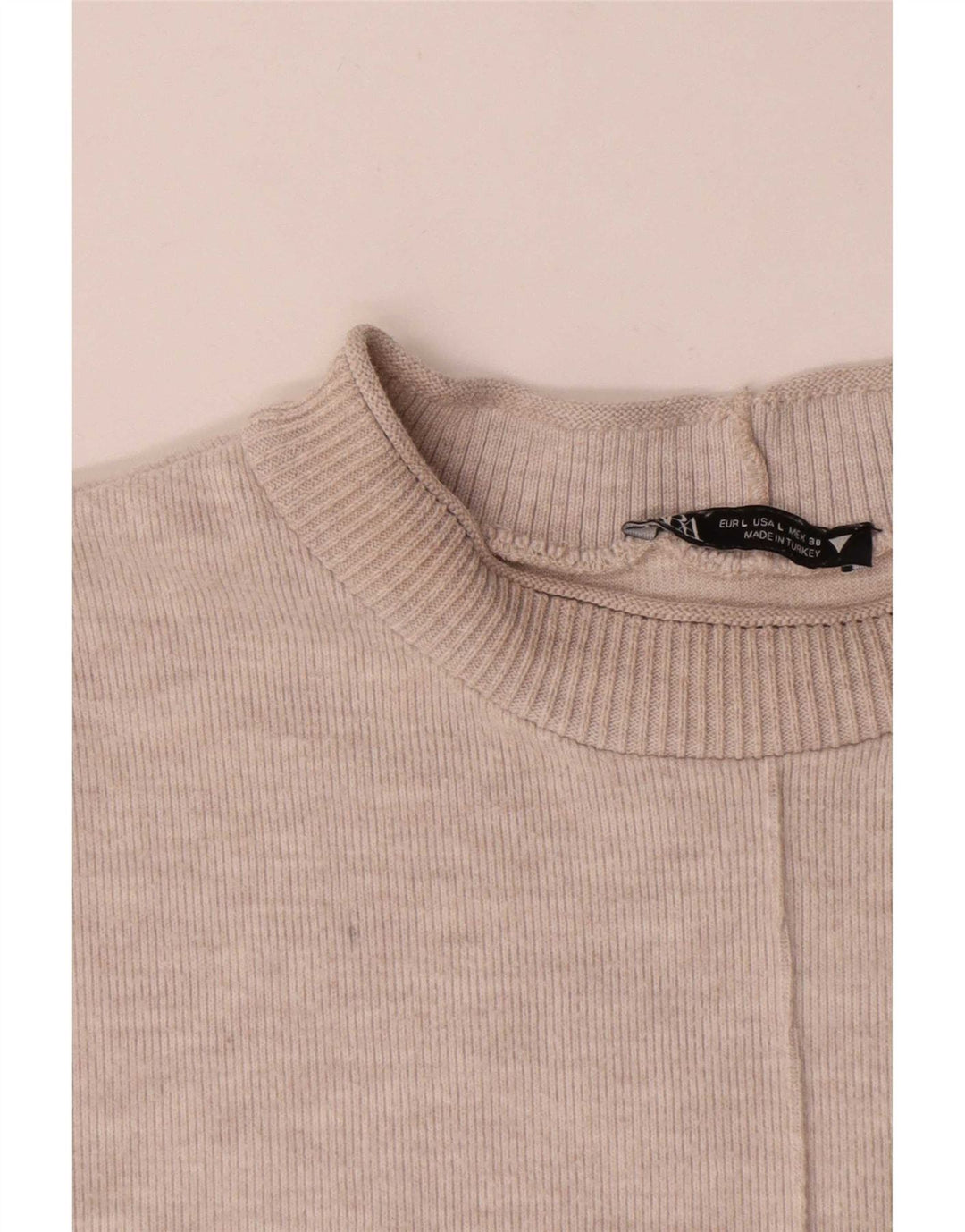 Zara Damen Etuikleid UK 16 Large Beige Baumwolle