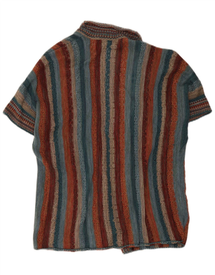 Peruvian Connection Damen-Strickjacke mit kurzen Ärmeln, Gr. 10, Größe S, Multic