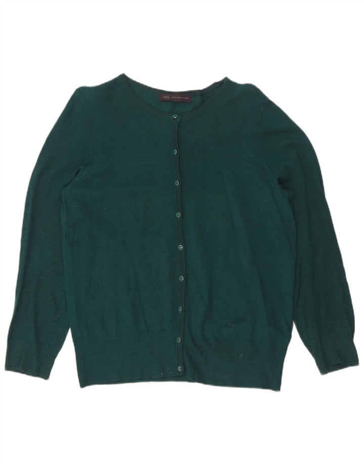 Marks & Spencer Damen-Cardigan-Pullover UK 12 Mittelgrüne Viskose