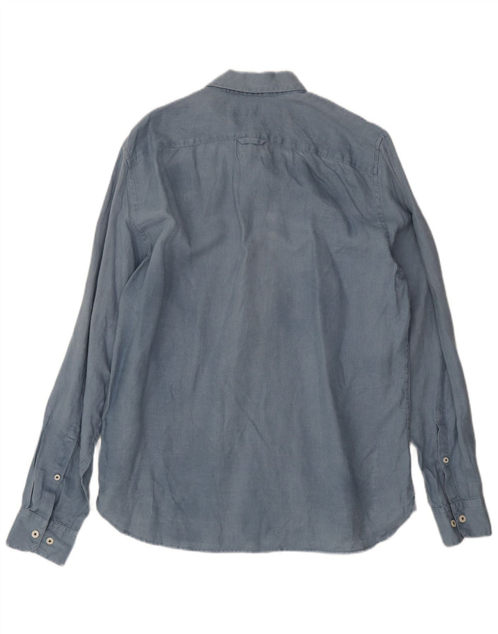 Timberland Herren Slim Fit Hemd Mittelblaues Leinen