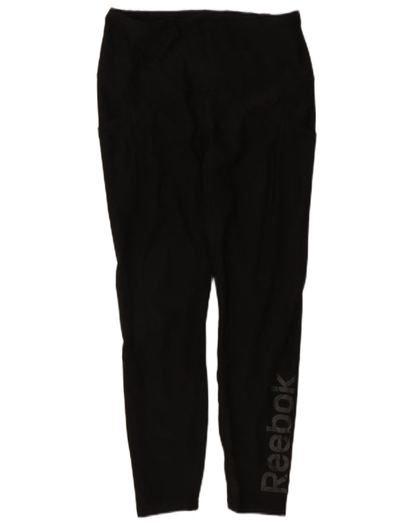 Reebok Damen Graphic Leggings UK 12 Medium Schwarz