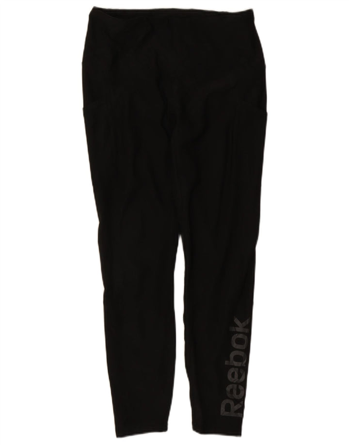 Reebok Damen Graphic Leggings UK 12 Medium Schwarz