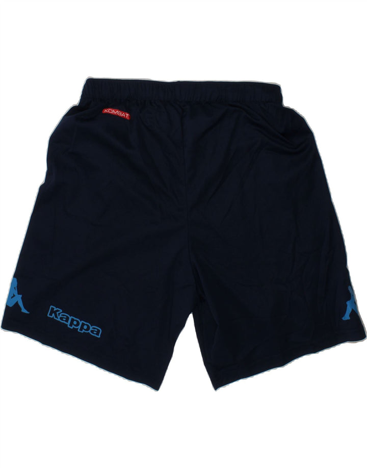 KAPPA Boys Graphic Sport Shorts 13-14 Years Navy Blue Polyester Vintage Kappa and Second-Hand Kappa from Messina Hembry 