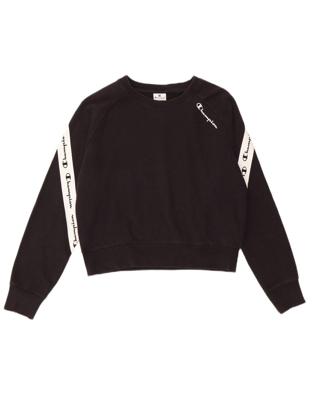 Champion Damen-Sweatshirt mit Grafik, UK 14, Mittelschwarz, Farbblock
