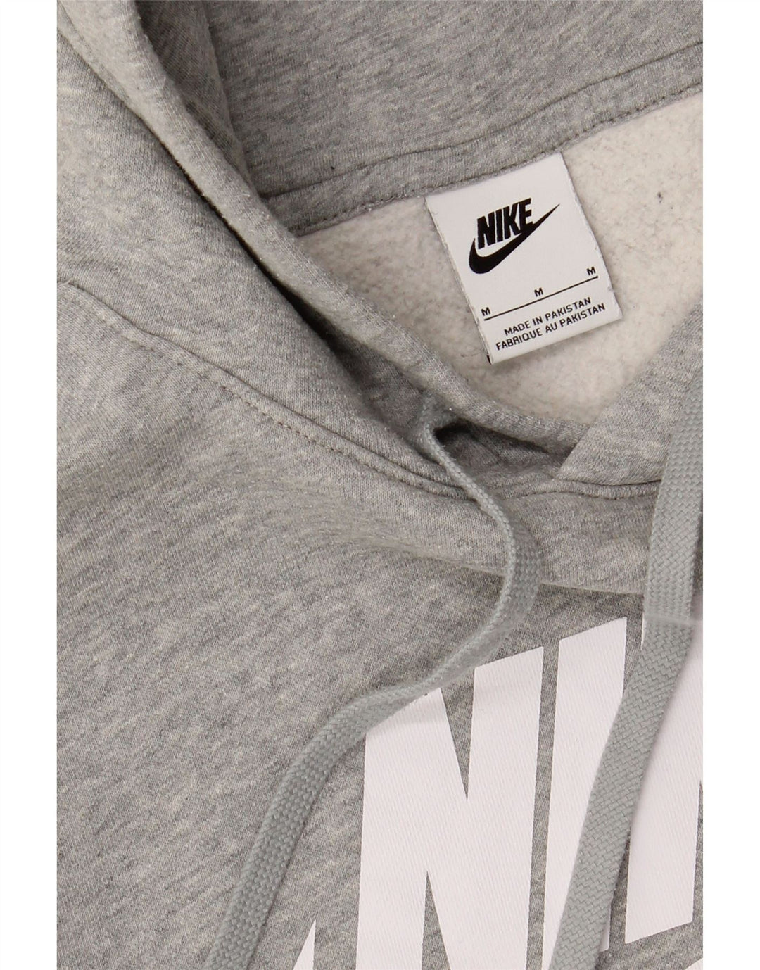 NIKE Mens Graphic Hoodie Jumper Medium Grey Cotton