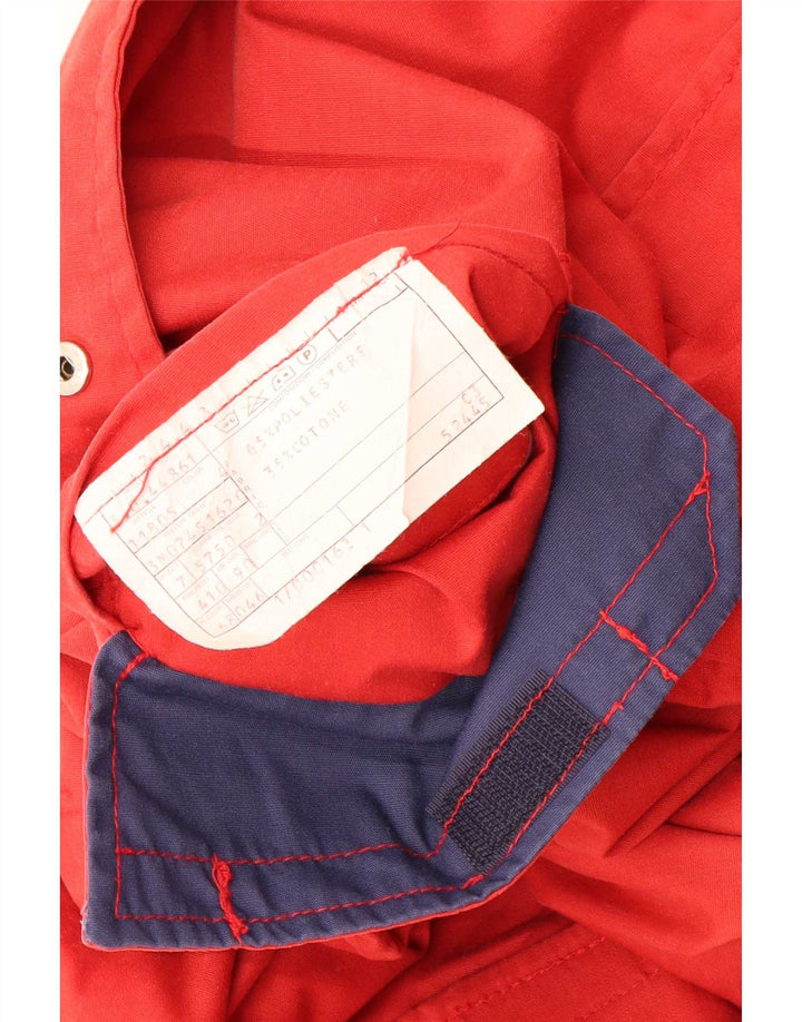 Vintage Herren Utility Jacke UK 46 3XL Rot Polyester