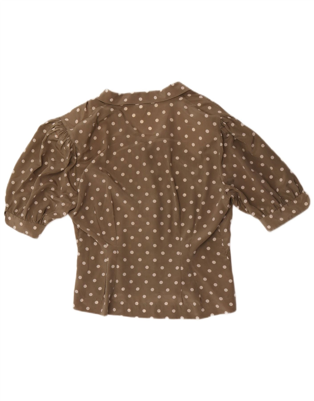 Andrea Mare Damen Kurzarm-Hemdbluse IT 46 Large Grey Polka Dot