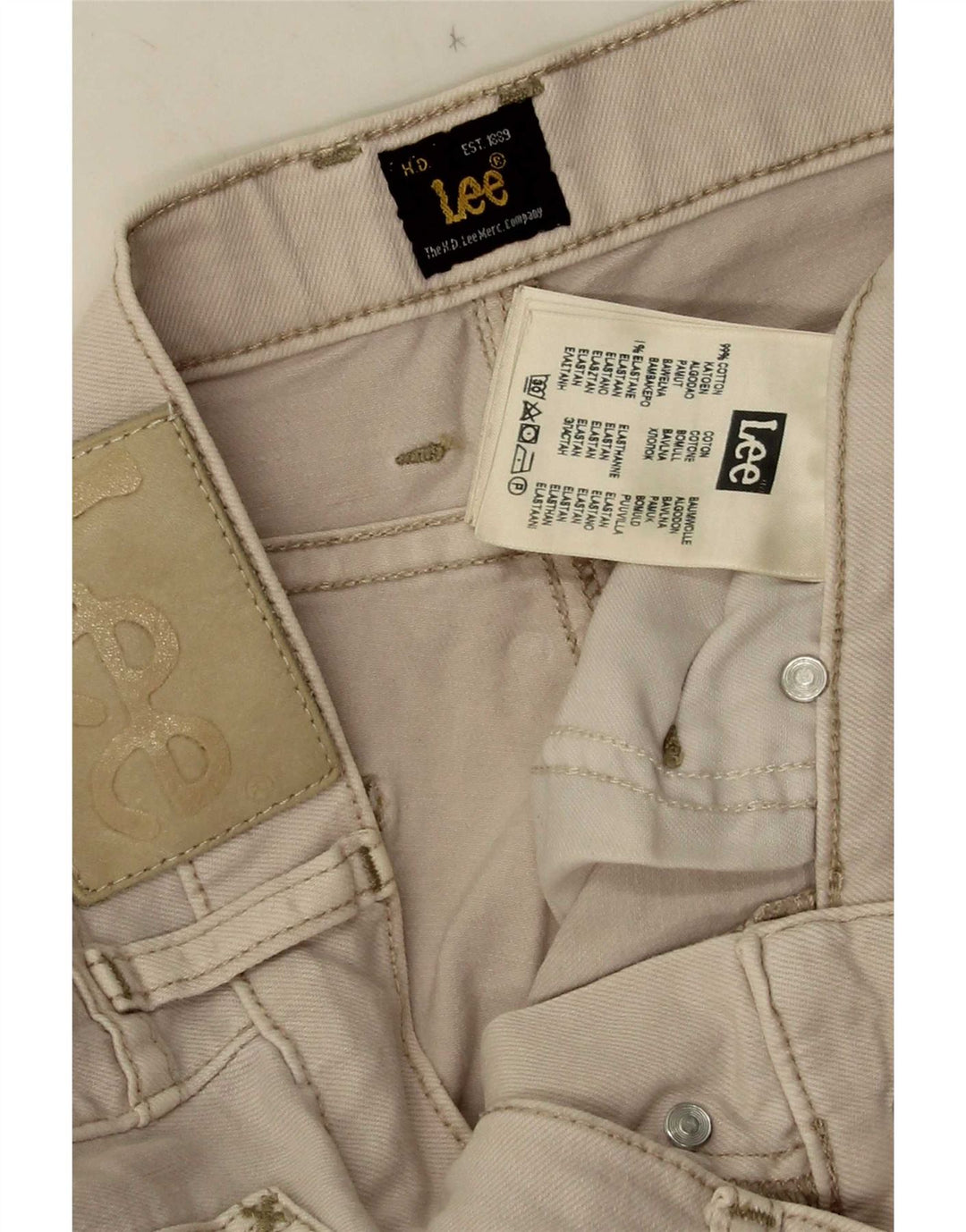 Lee Herren Jeansshorts W30 Mittelbeige Baumwolle