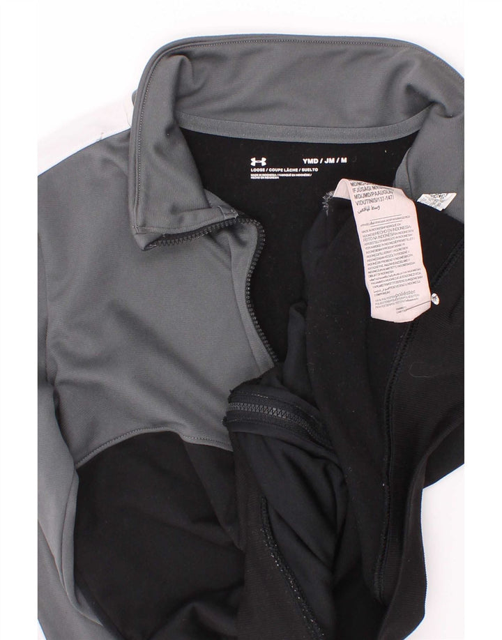 Under Armour Jungen-Trainingsanzug-Top-Jacke, 9–10 Jahre, Mittelgrau, Farbblock