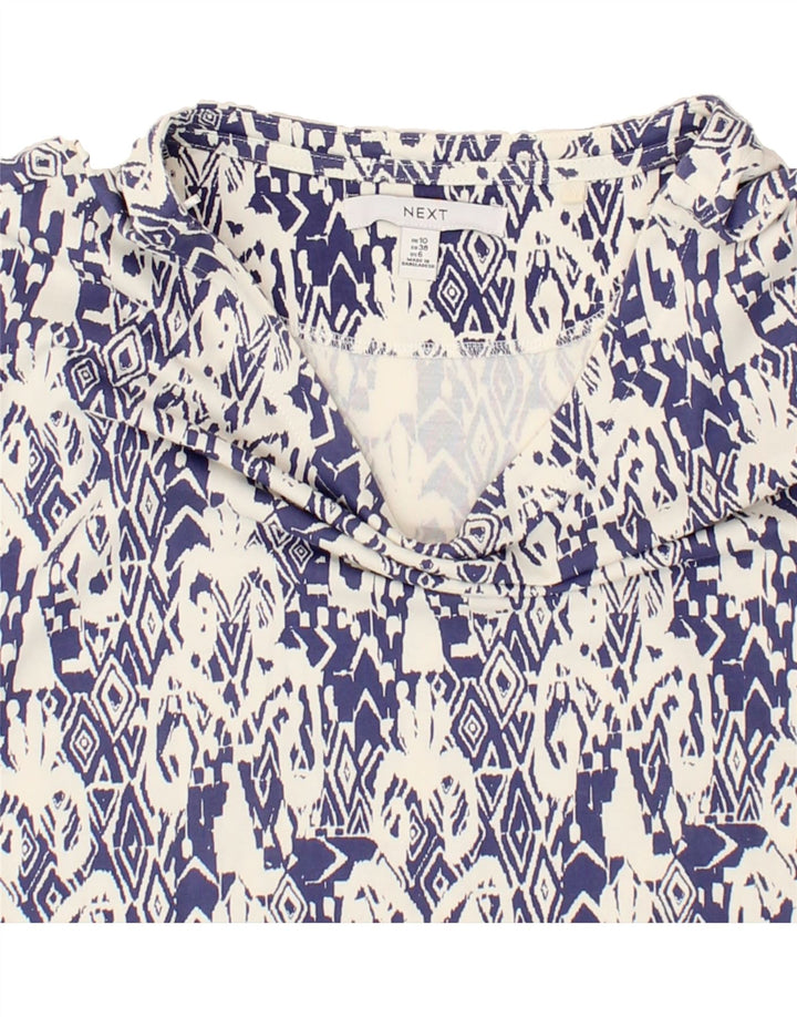 NEXT Womens Abstract Pattern Tent Dress UK 10 Small Blue Cotton Vintage Next and Second-Hand Next from Messina Hembry 