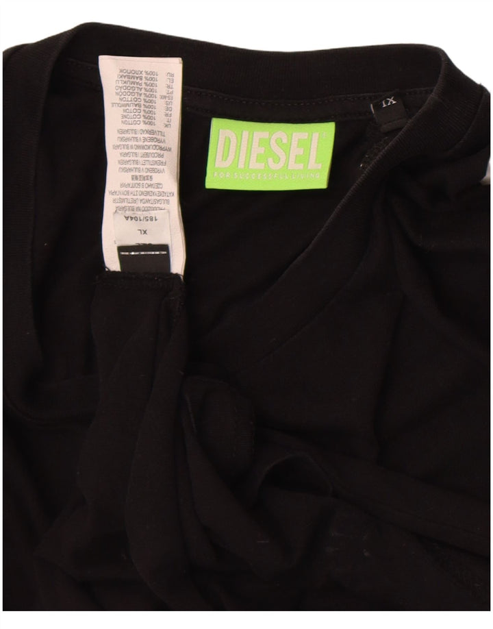 Diesel Herren Graphic T-Shirt Top XL Schwarz Baumwolle